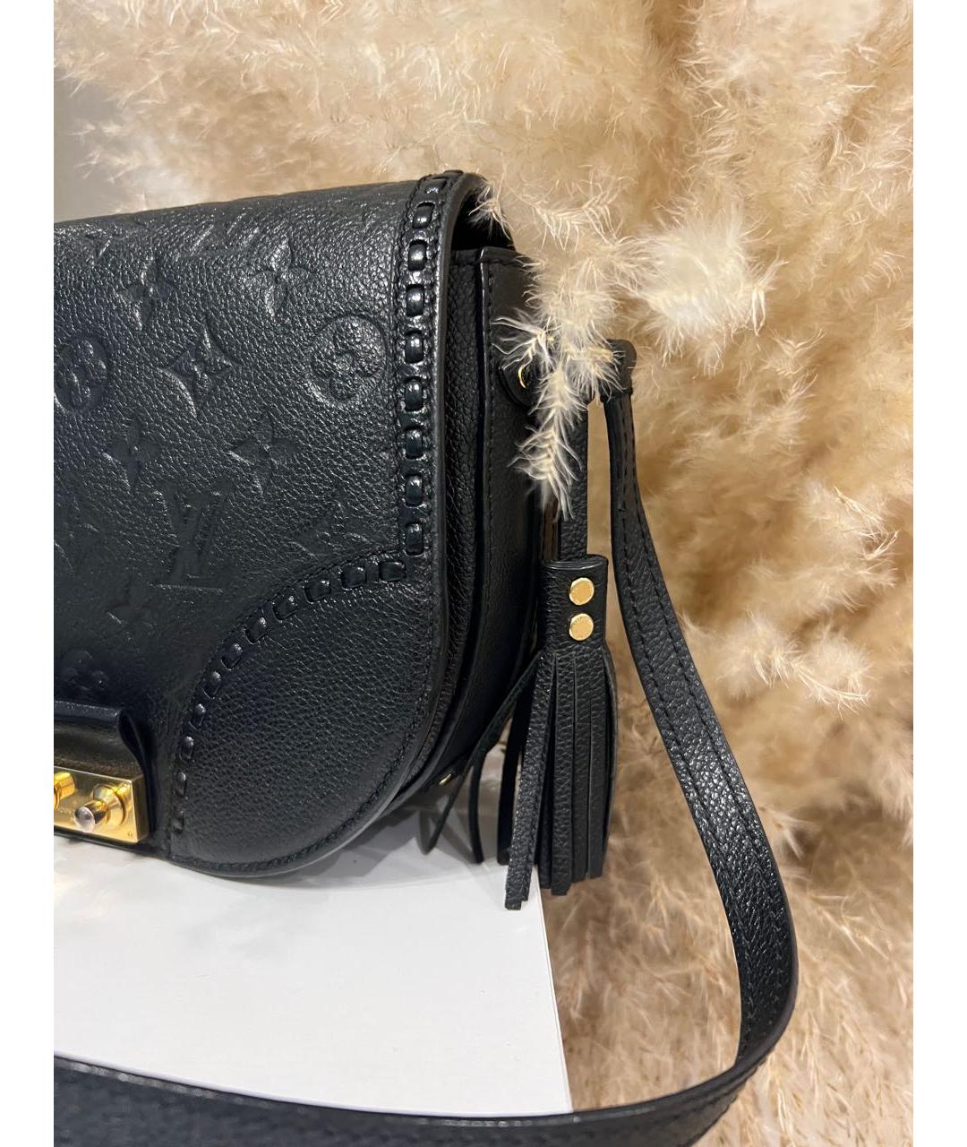 LOUIS VUITTON Черная кожаная сумка через плечо, фото 2