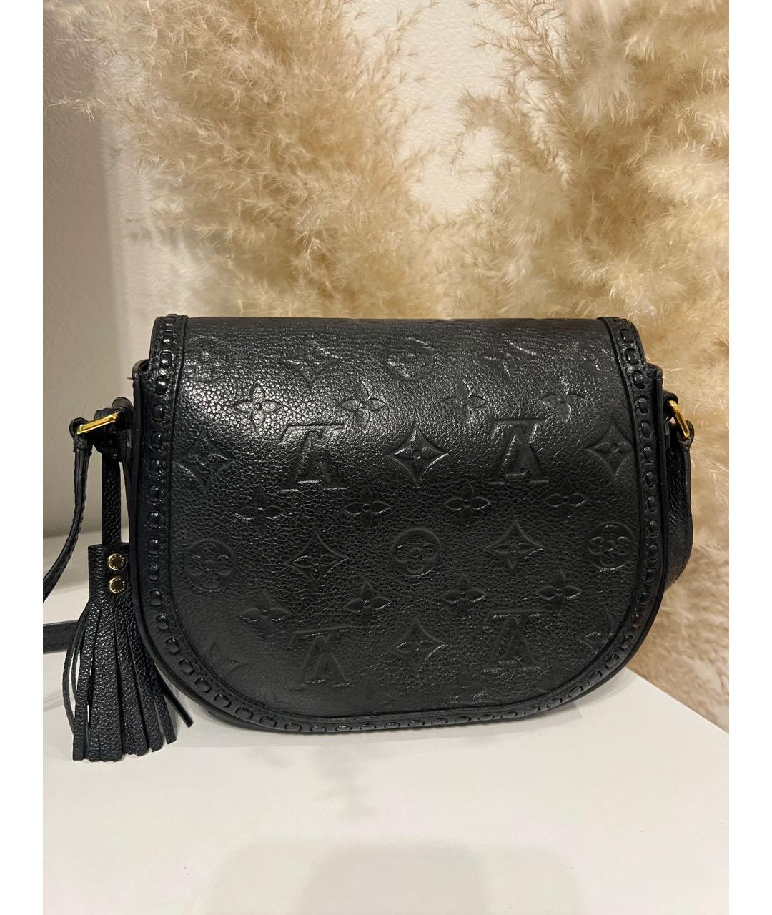 LOUIS VUITTON Черная кожаная сумка через плечо, фото 4