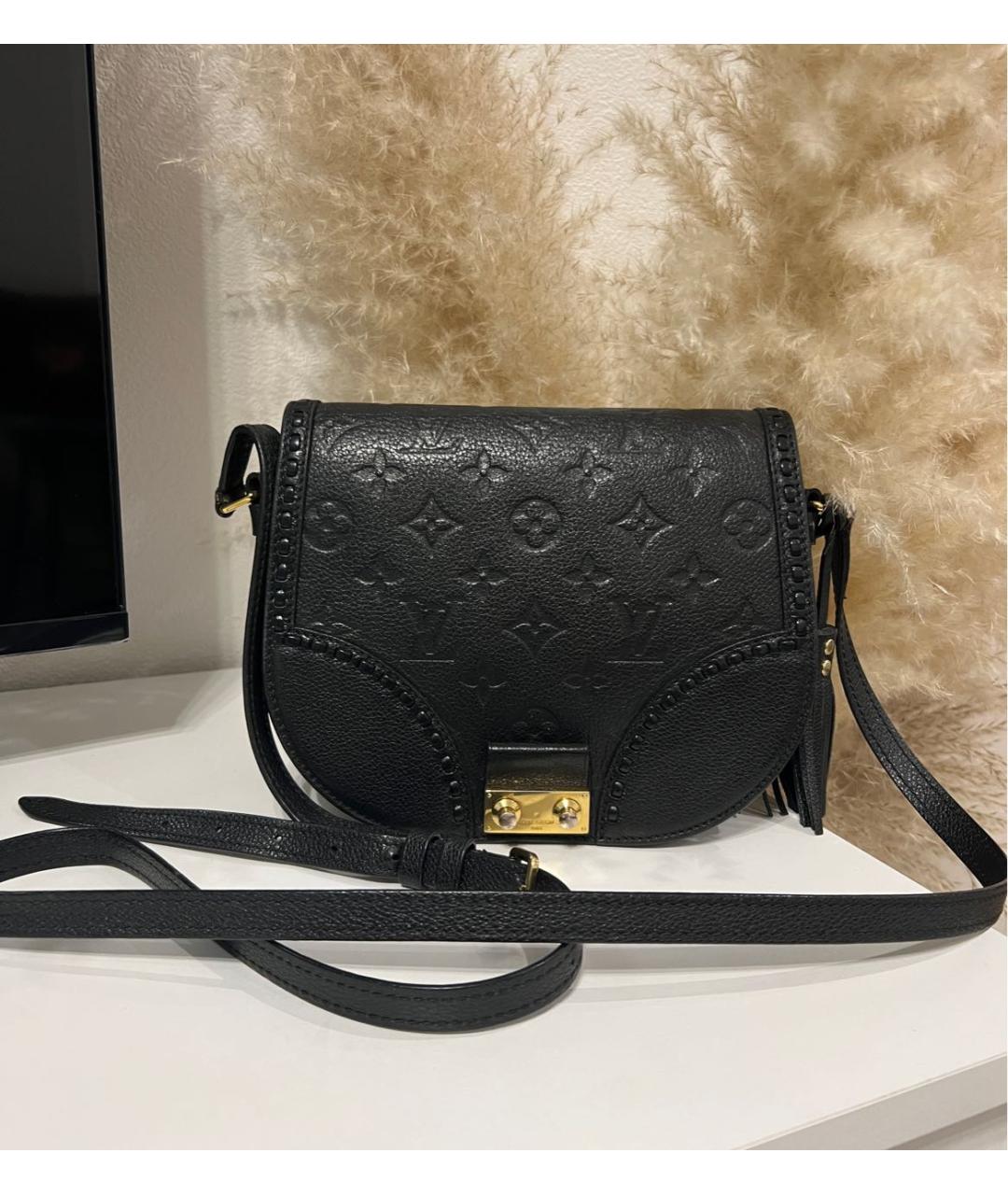 LOUIS VUITTON Черная кожаная сумка через плечо, фото 5