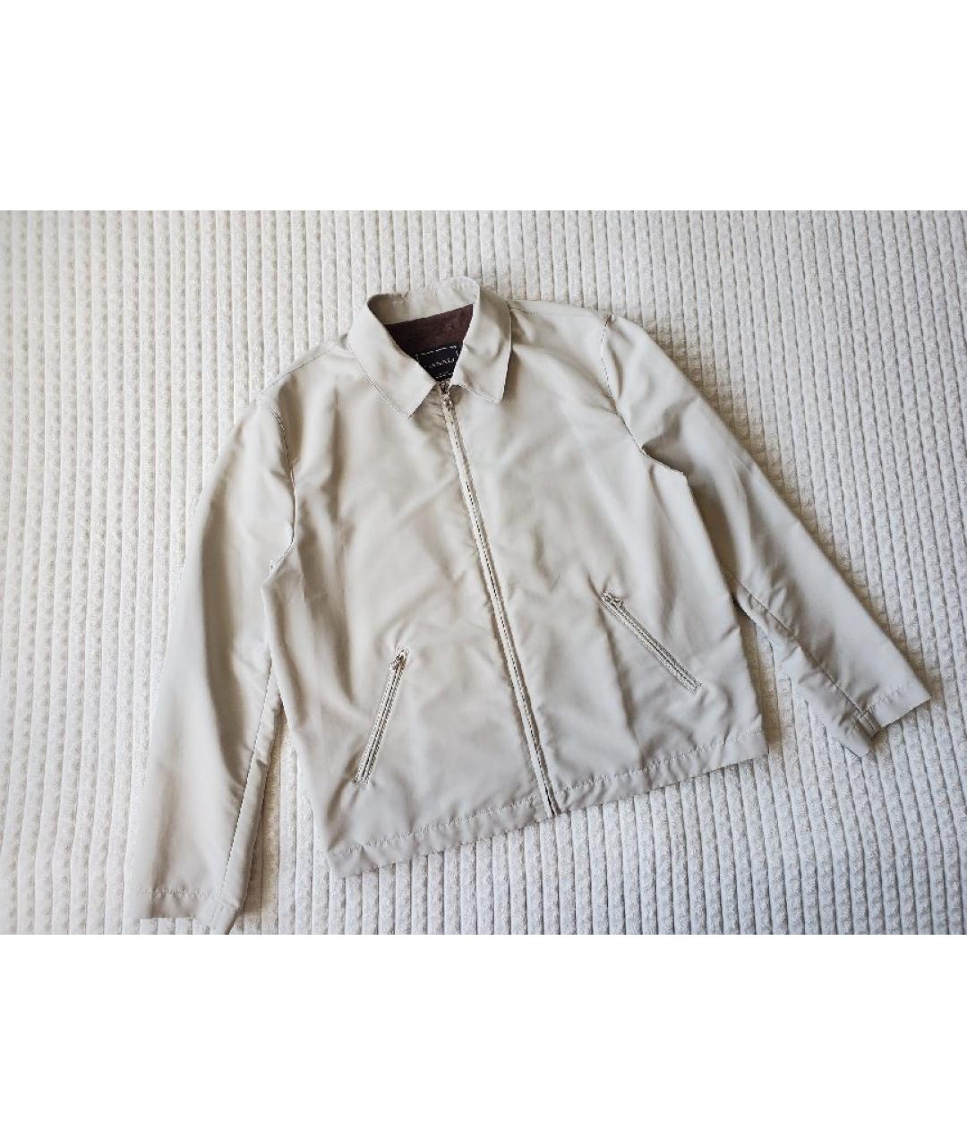 CANALI Бежевая полиэстеровая куртка, фото 10