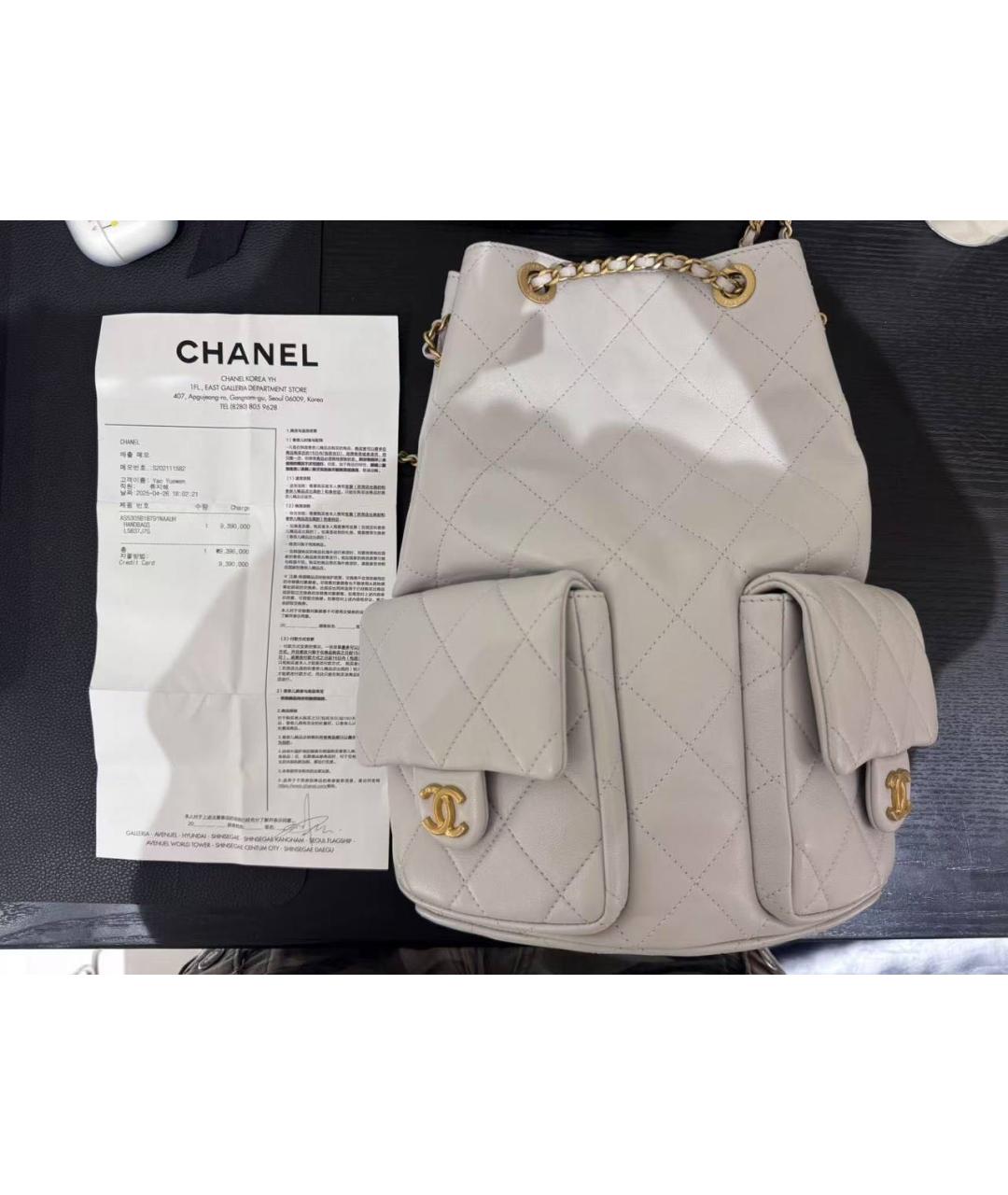 CHANEL Белая кожаная сумка тоут, фото 4