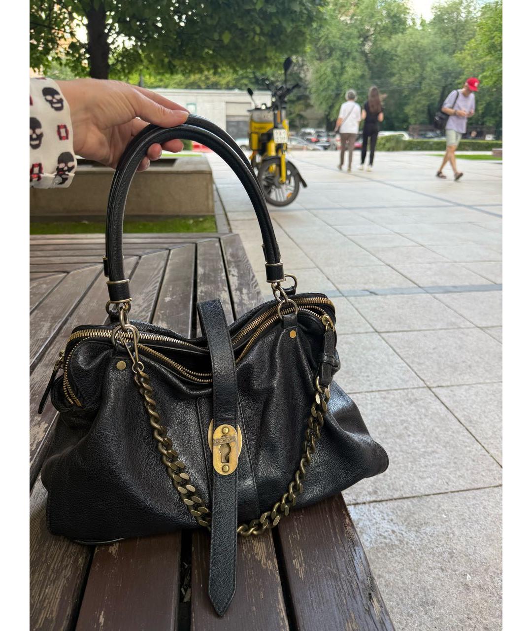 BURBERRY Черная кожаная сумка тоут, фото 2