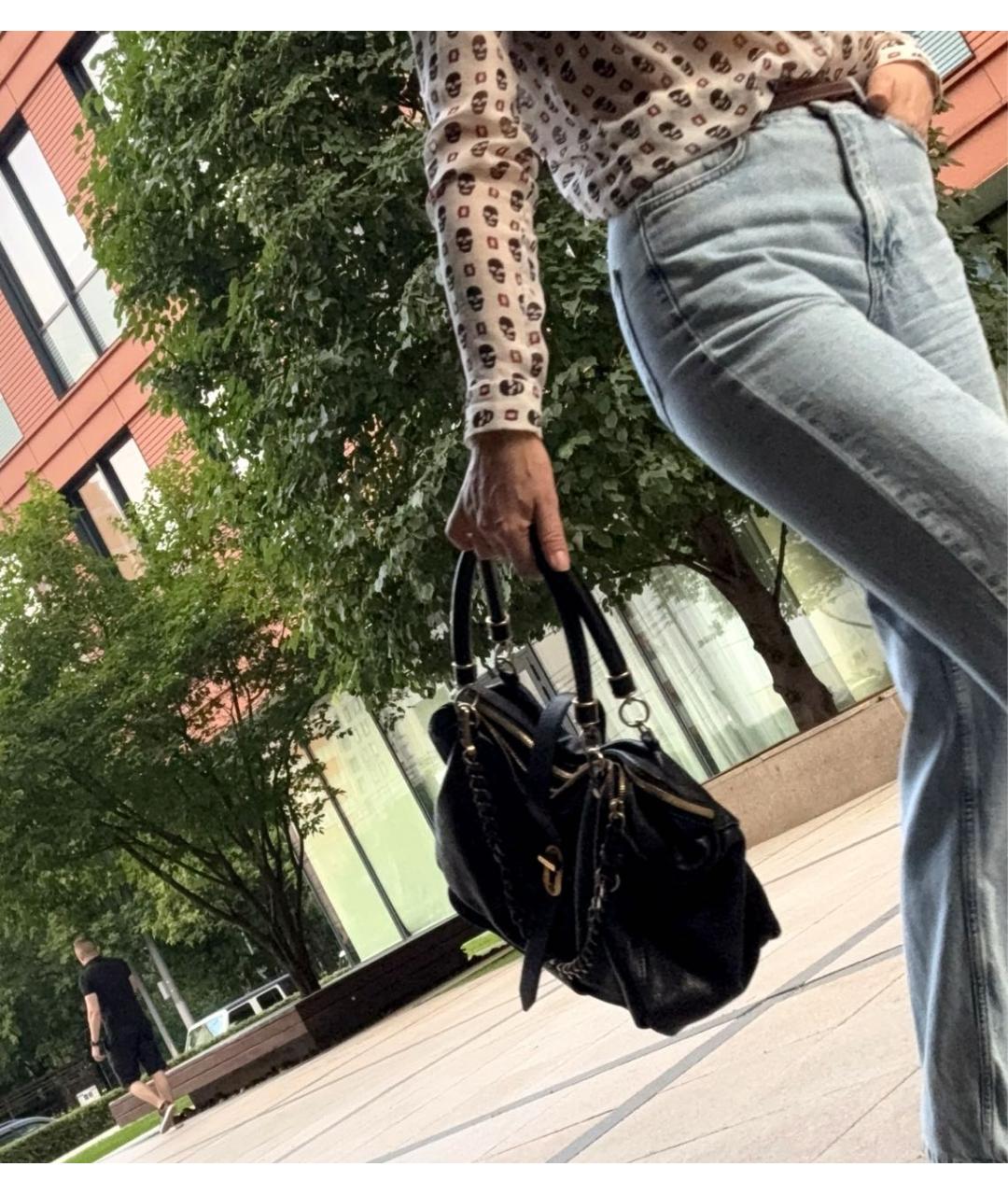 BURBERRY Черная кожаная сумка тоут, фото 7