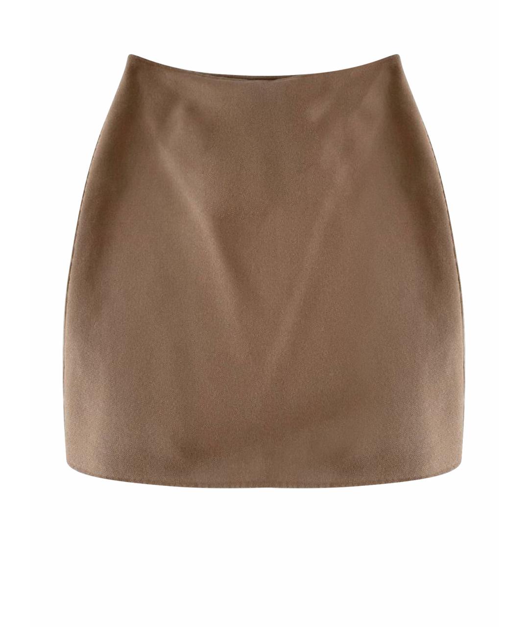WEEKEND MAX MARA Бежевая шерстяная юбка мини, фото 1