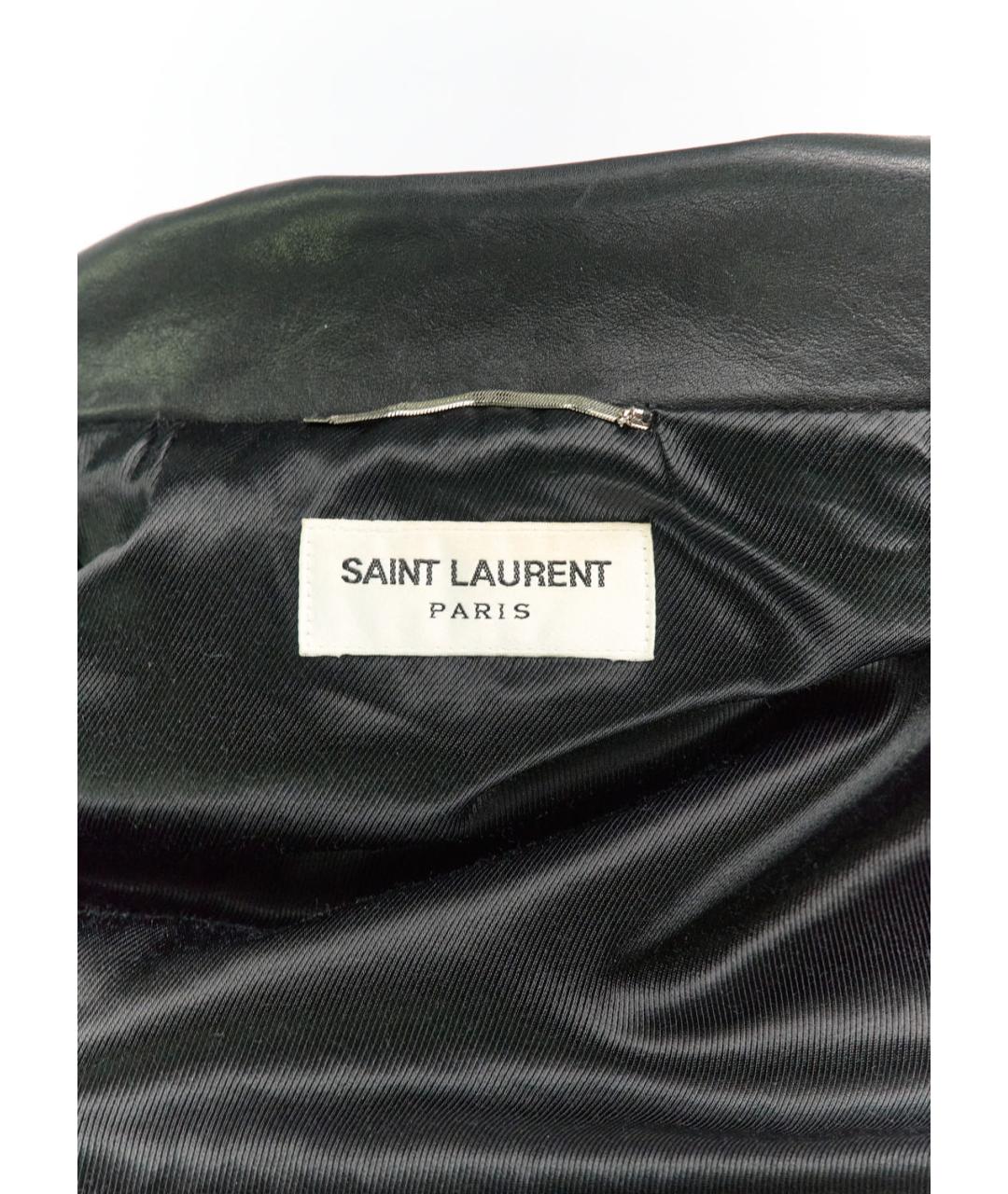 SAINT LAURENT Черная кожаная куртка, фото 3