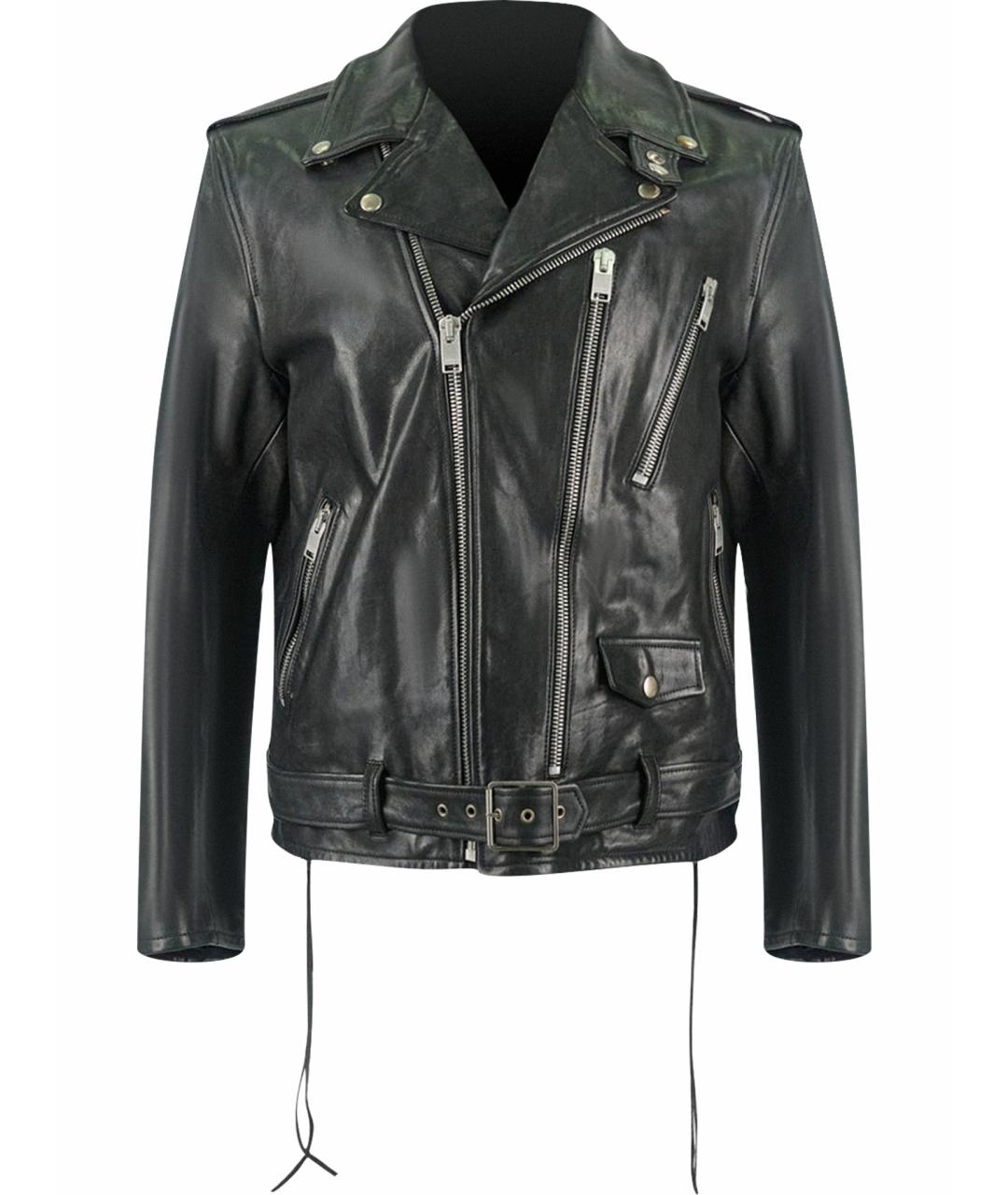 SAINT LAURENT Черная кожаная куртка, фото 1