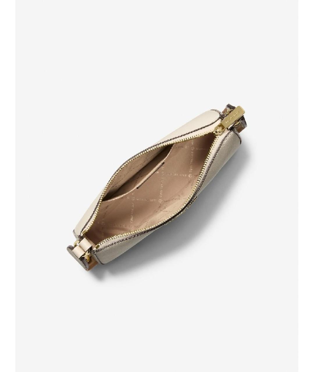MICHAEL KORS Бежевая кожаная сумка через плечо, фото 3