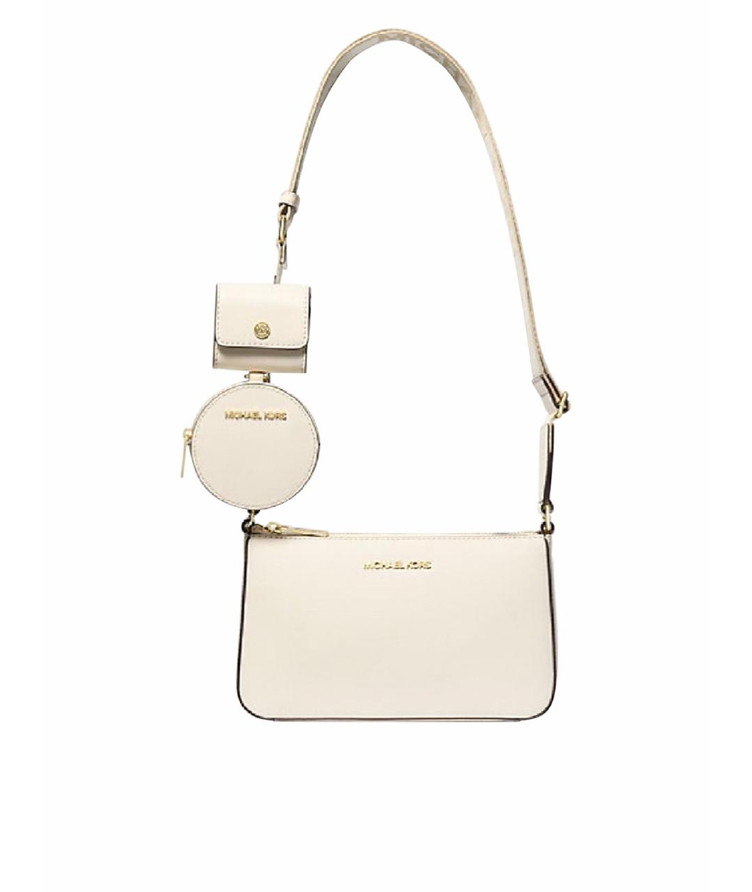 MICHAEL KORS Бежевая кожаная сумка через плечо, фото 1