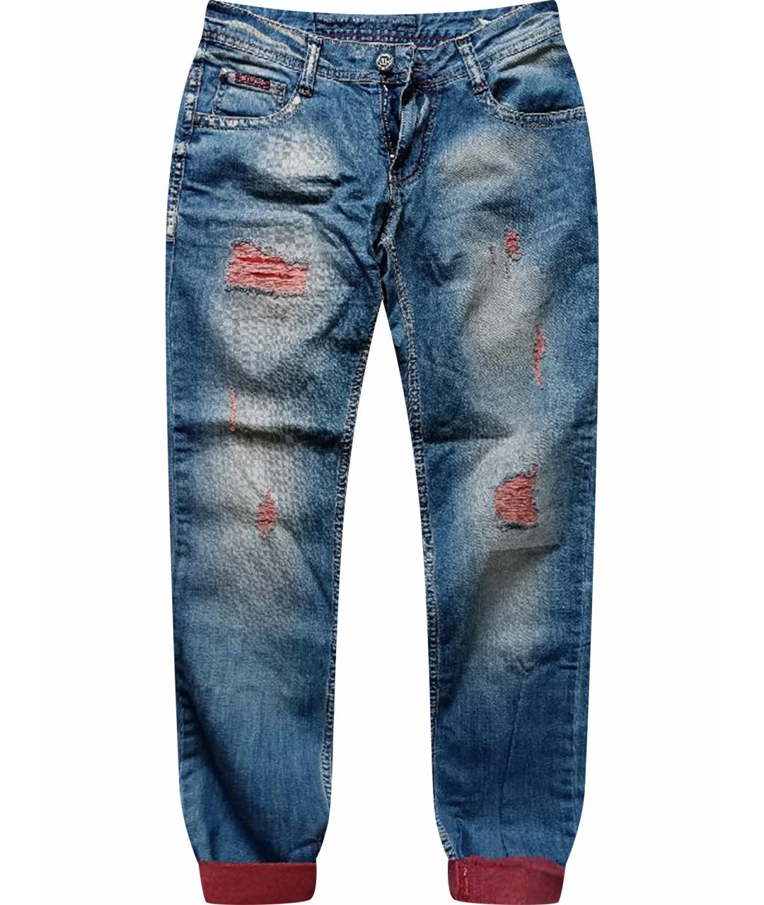 PHILIPP PLEIN Темно-синие хлопковые джинсы скинни, фото 1