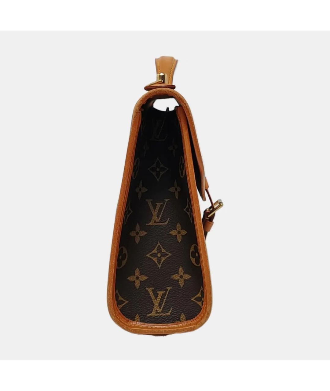 LOUIS VUITTON Коричневая кожаная сумка через плечо, фото 3