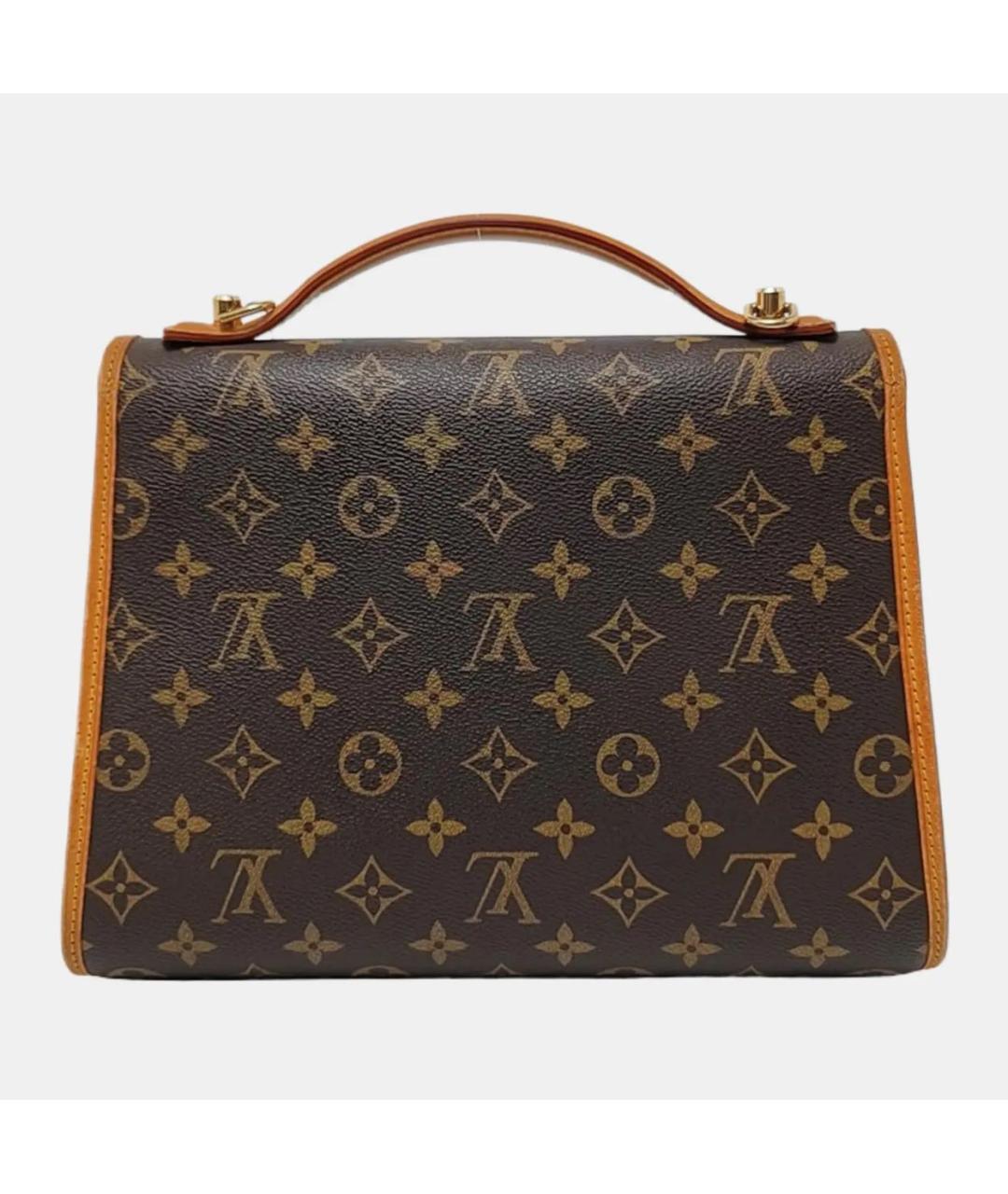 LOUIS VUITTON Коричневая кожаная сумка через плечо, фото 4