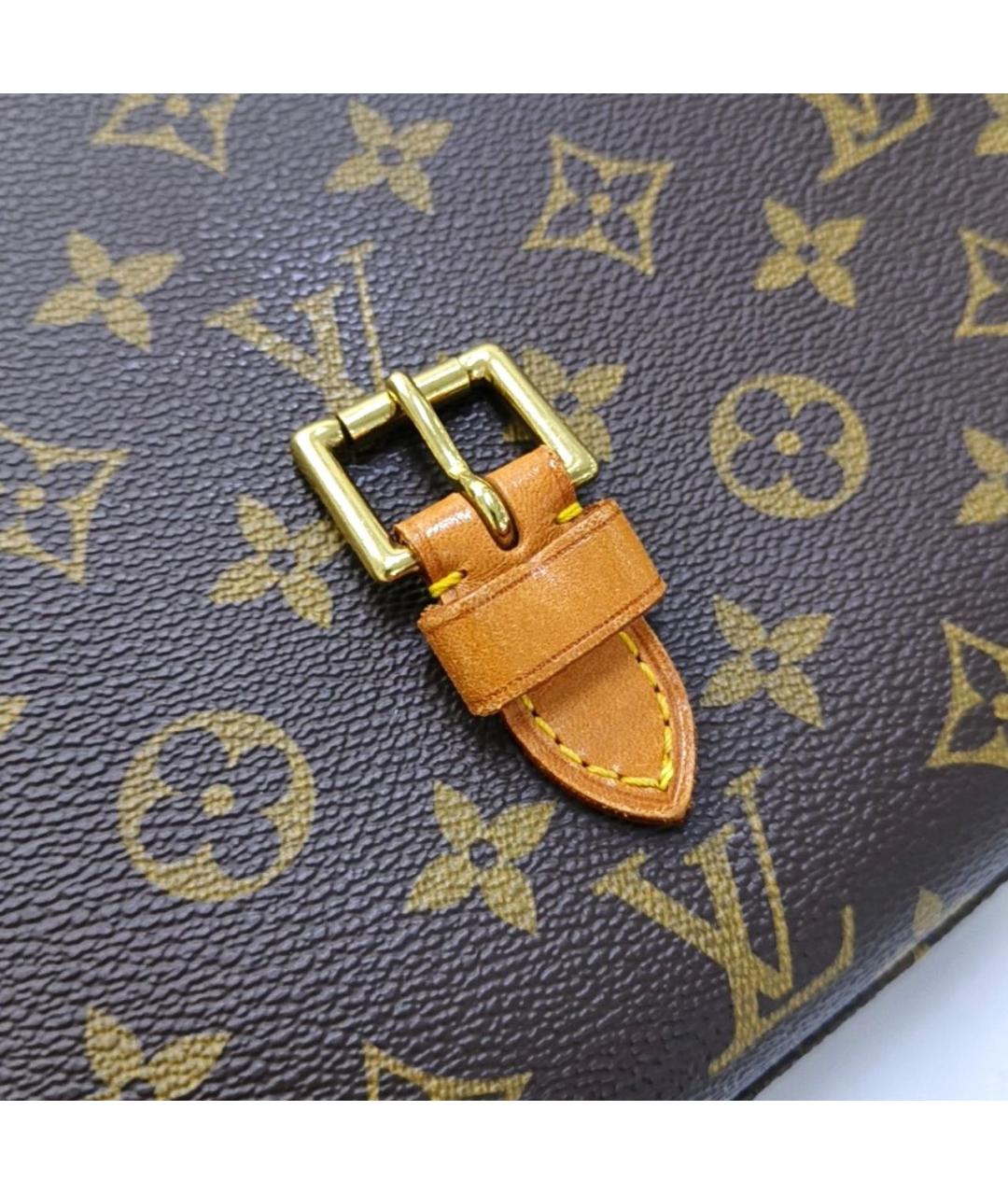 LOUIS VUITTON Коричневая кожаная сумка через плечо, фото 7