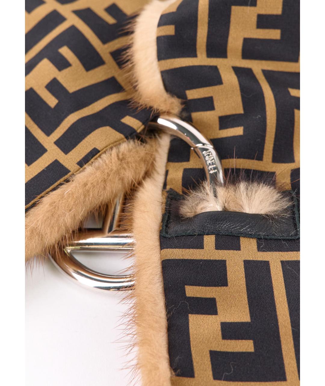 FENDI Коричневый шарф, фото 3