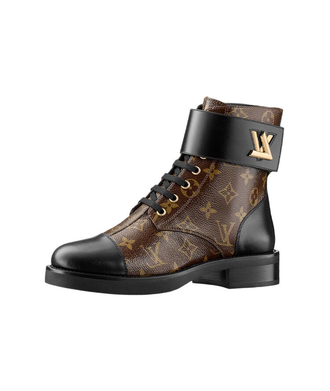 LOUIS VUITTON Коричневые кожаные ботинки, фото 7