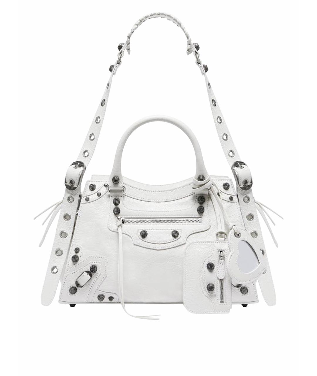 BALENCIAGA Белая кожаная сумка тоут, фото 1