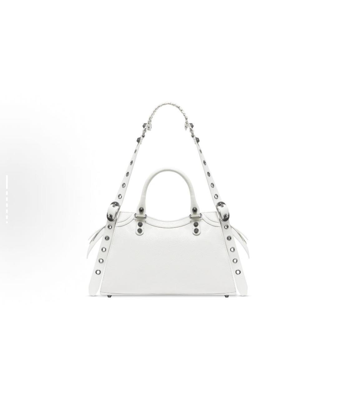 BALENCIAGA Белая кожаная сумка тоут, фото 3