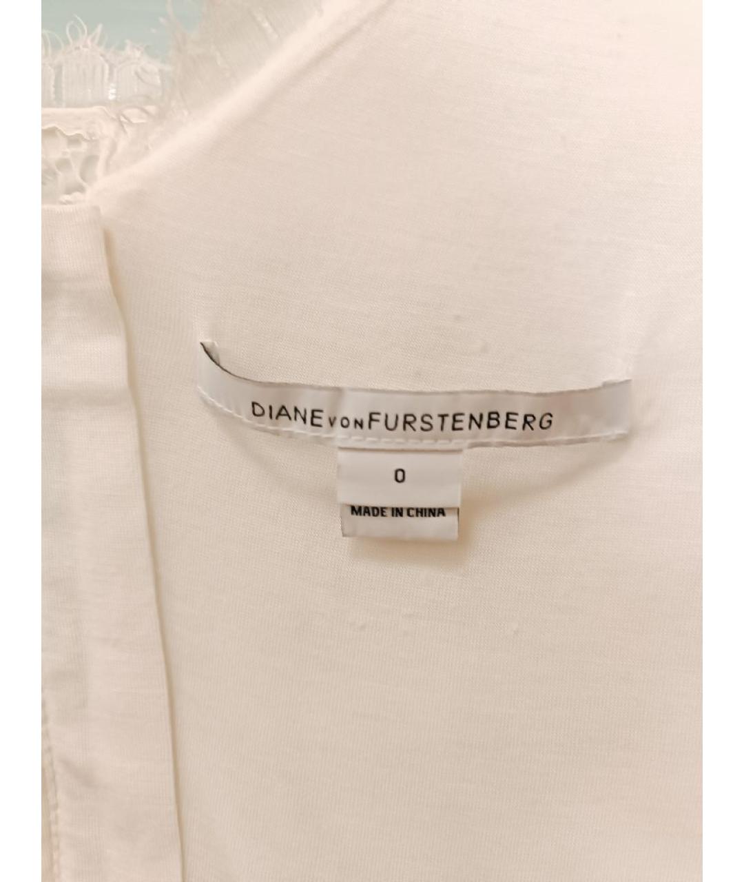 DIANE VON FURSTENBERG Белое хлопковое коктейльное платье, фото 5