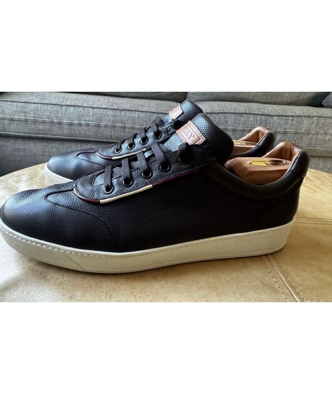 BALLY Коричневые кожаные низкие кроссовки / кеды, фото 3