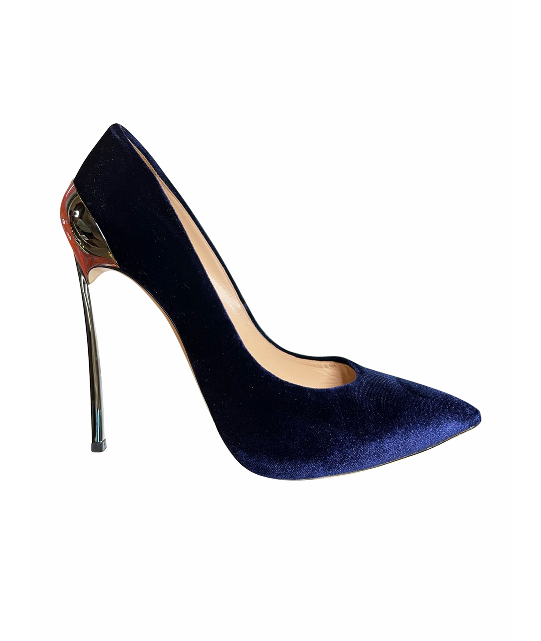 CASADEI Темно-синие бархатные туфли, фото 1