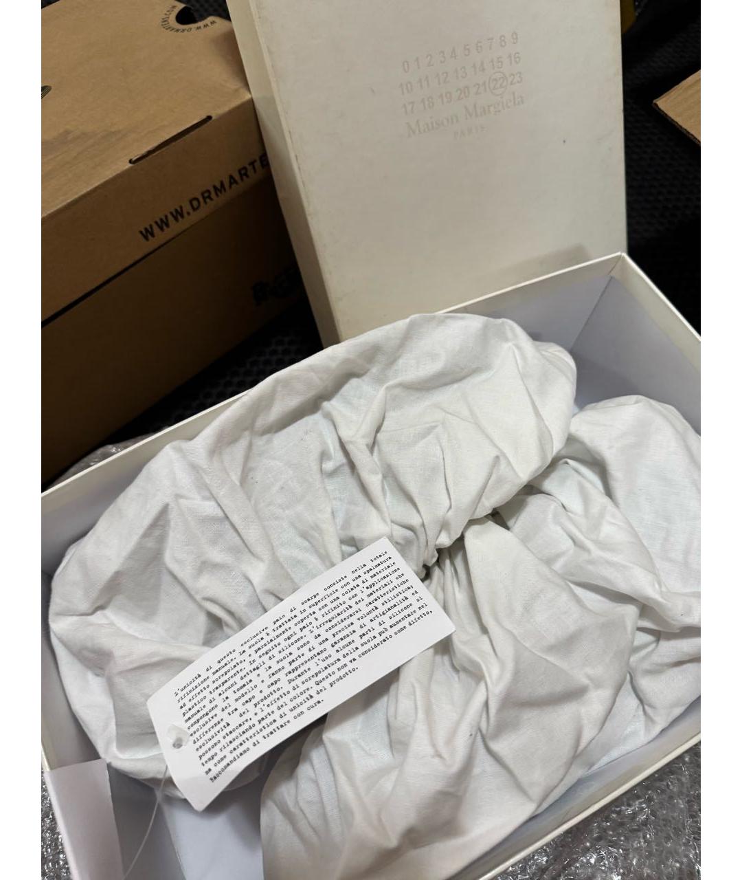 MAISON MARGIELA Голубые кожаные низкие кроссовки / кеды, фото 6