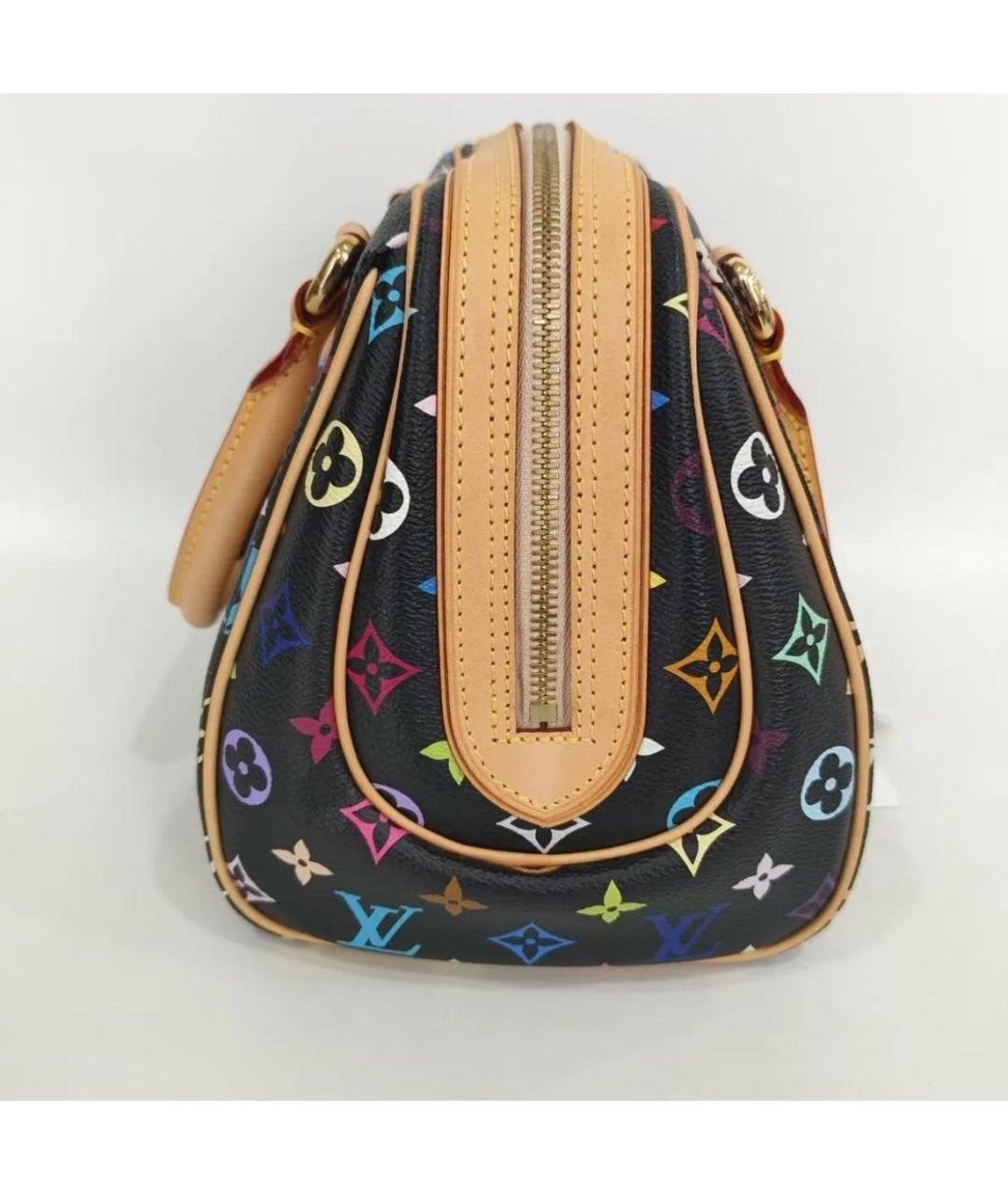 LOUIS VUITTON Черная кожаная сумка с короткими ручками, фото 5