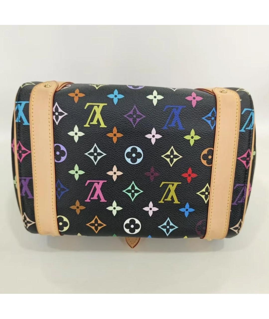 LOUIS VUITTON Черная кожаная сумка с короткими ручками, фото 3