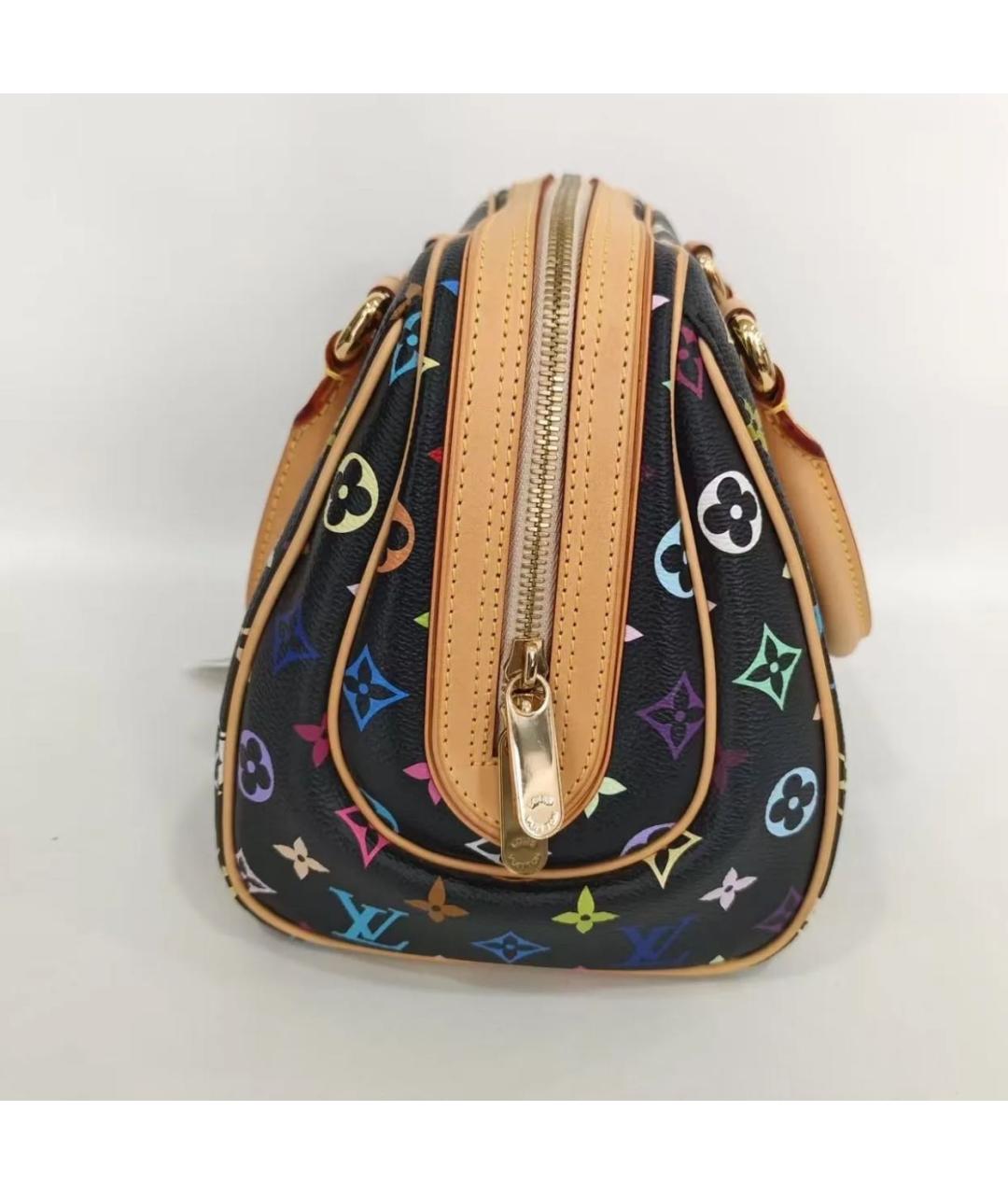 LOUIS VUITTON Черная кожаная сумка с короткими ручками, фото 6