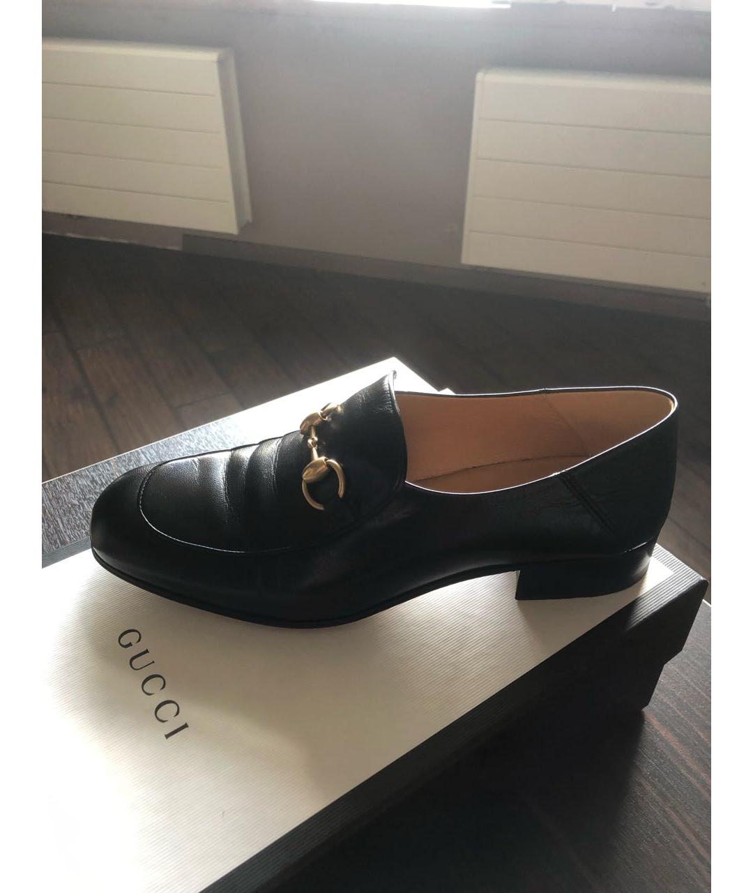 GUCCI Черные кожаные лоферы, фото 7
