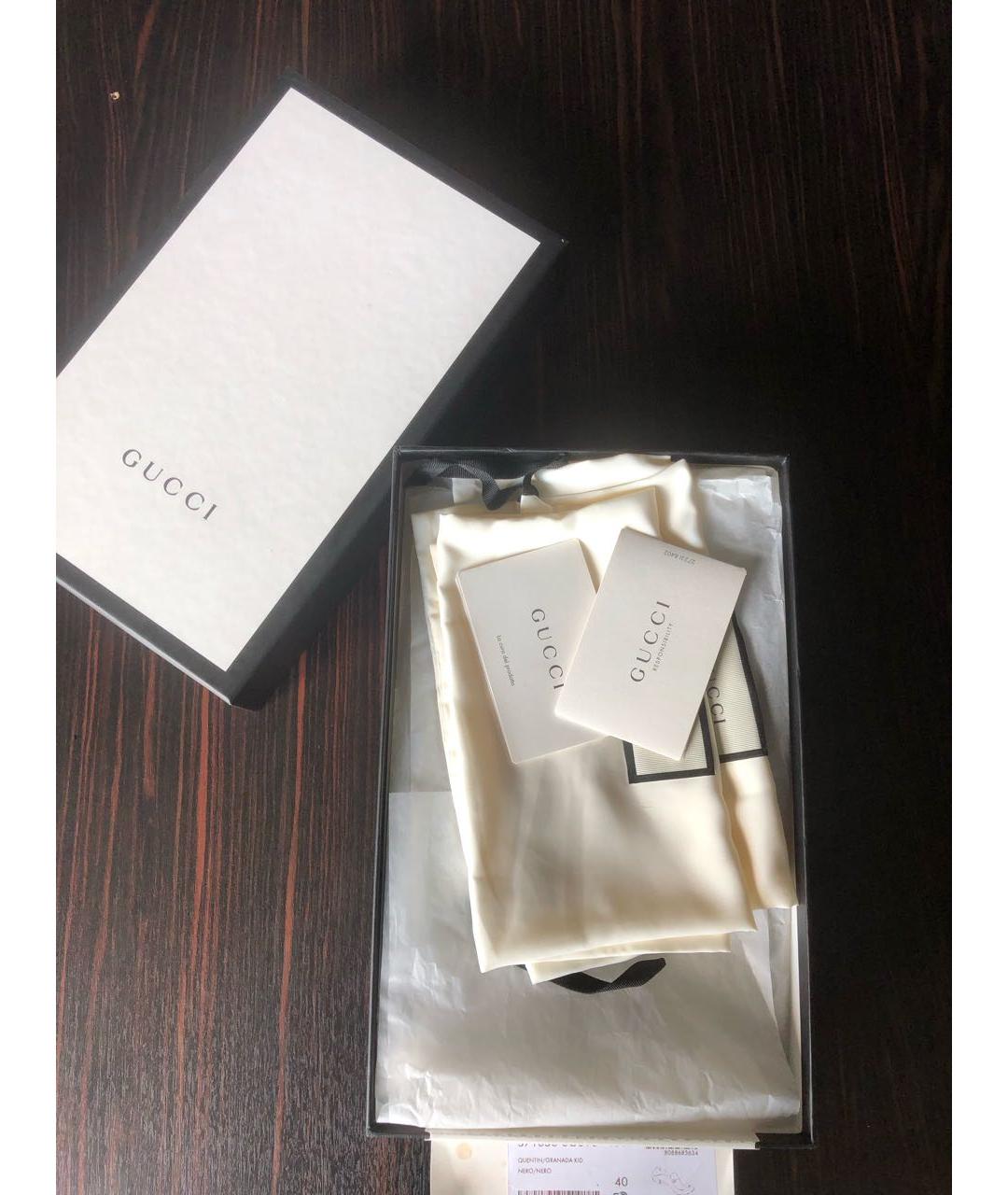 GUCCI Черные кожаные лоферы, фото 5