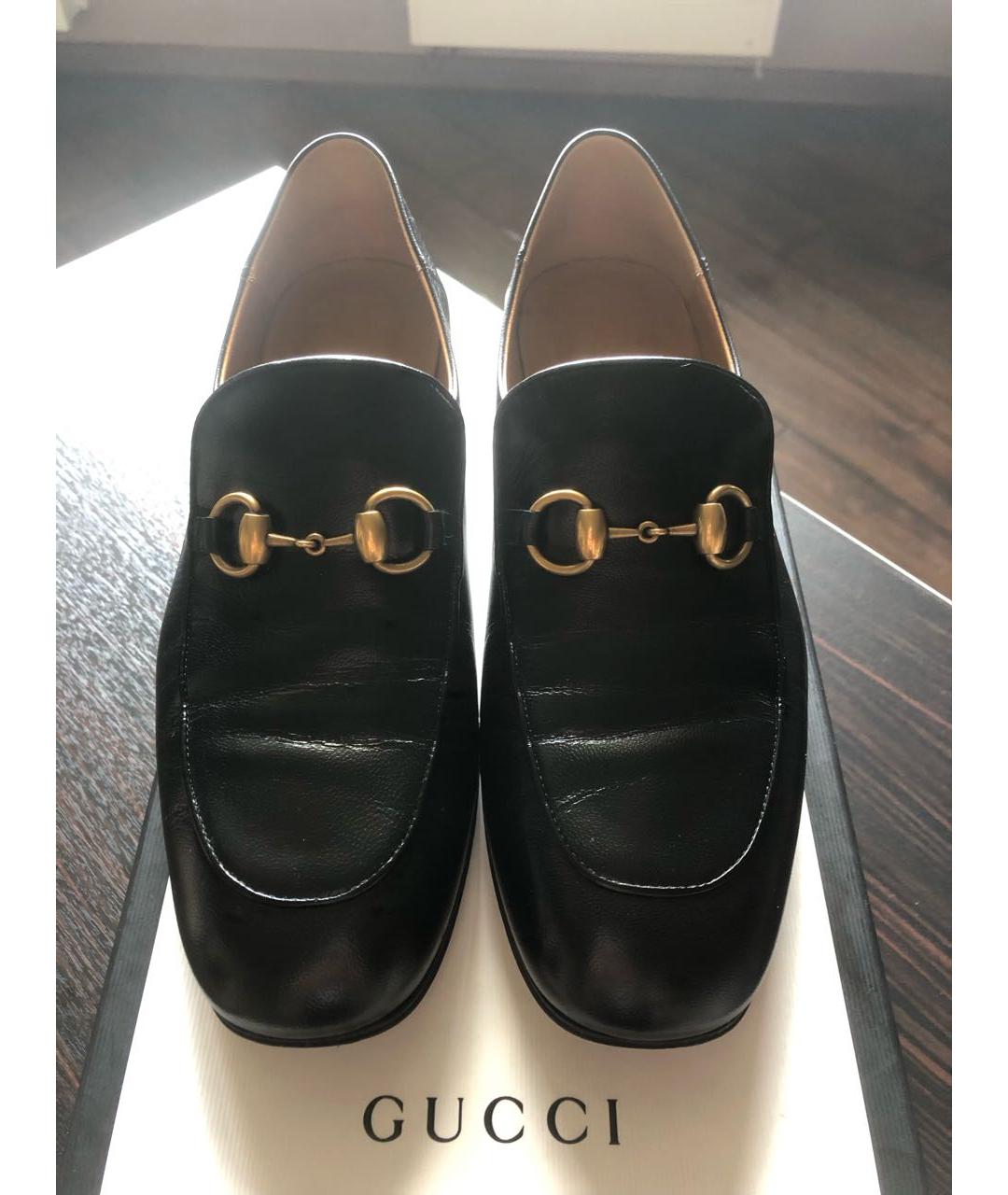 GUCCI Черные кожаные лоферы, фото 6