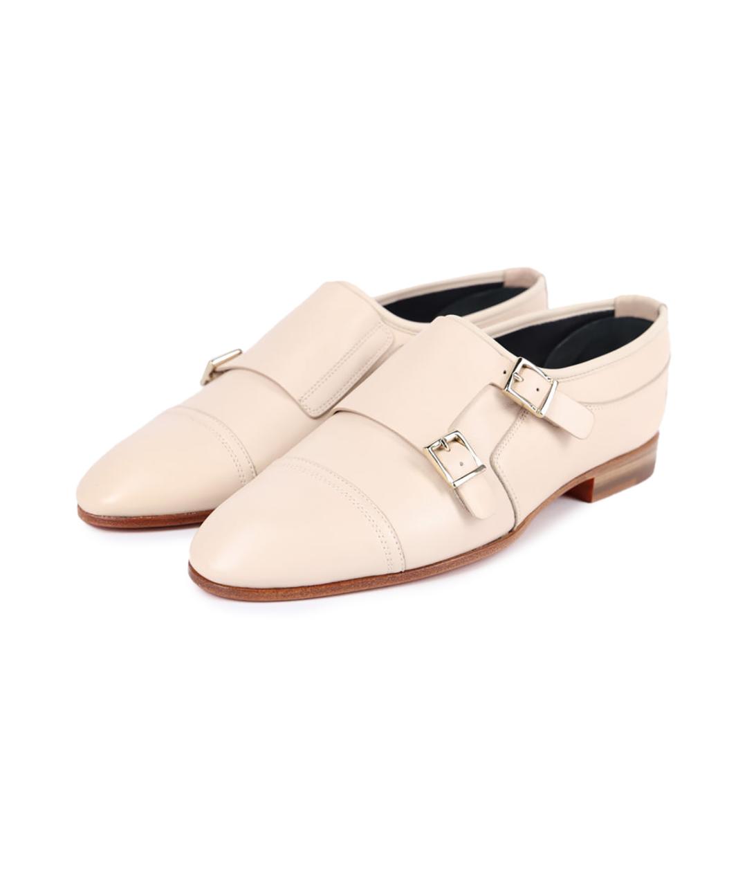 SANTONI Бежевые кожаные лоферы, фото 5
