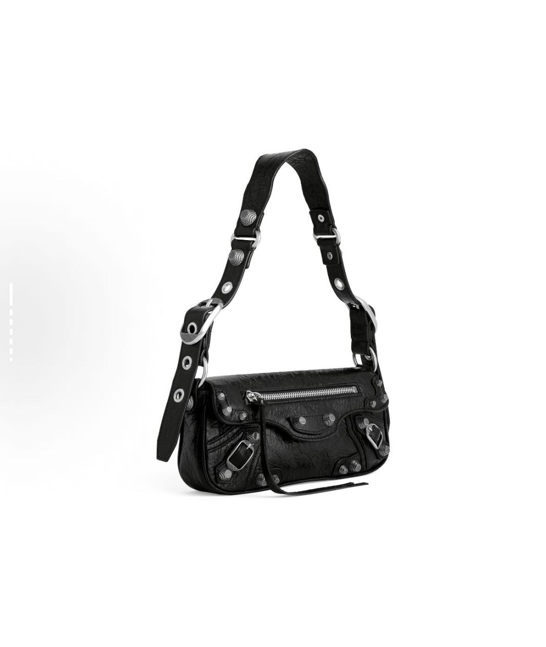 BALENCIAGA Черная кожаная сумка с короткими ручками, фото 2