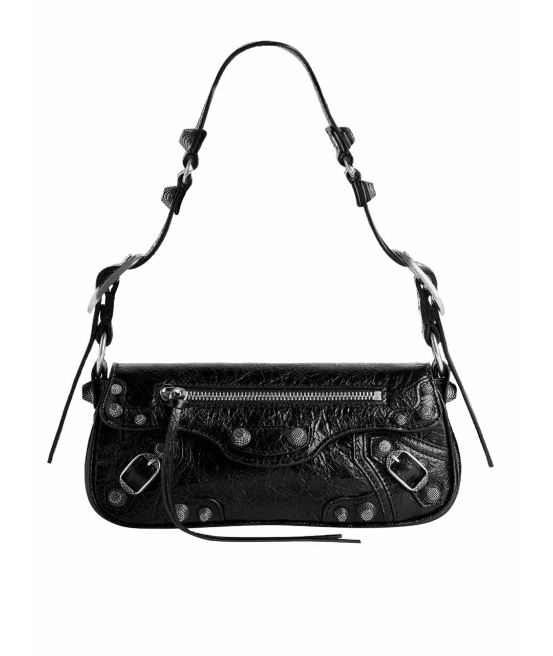 BALENCIAGA Черная кожаная сумка с короткими ручками, фото 1