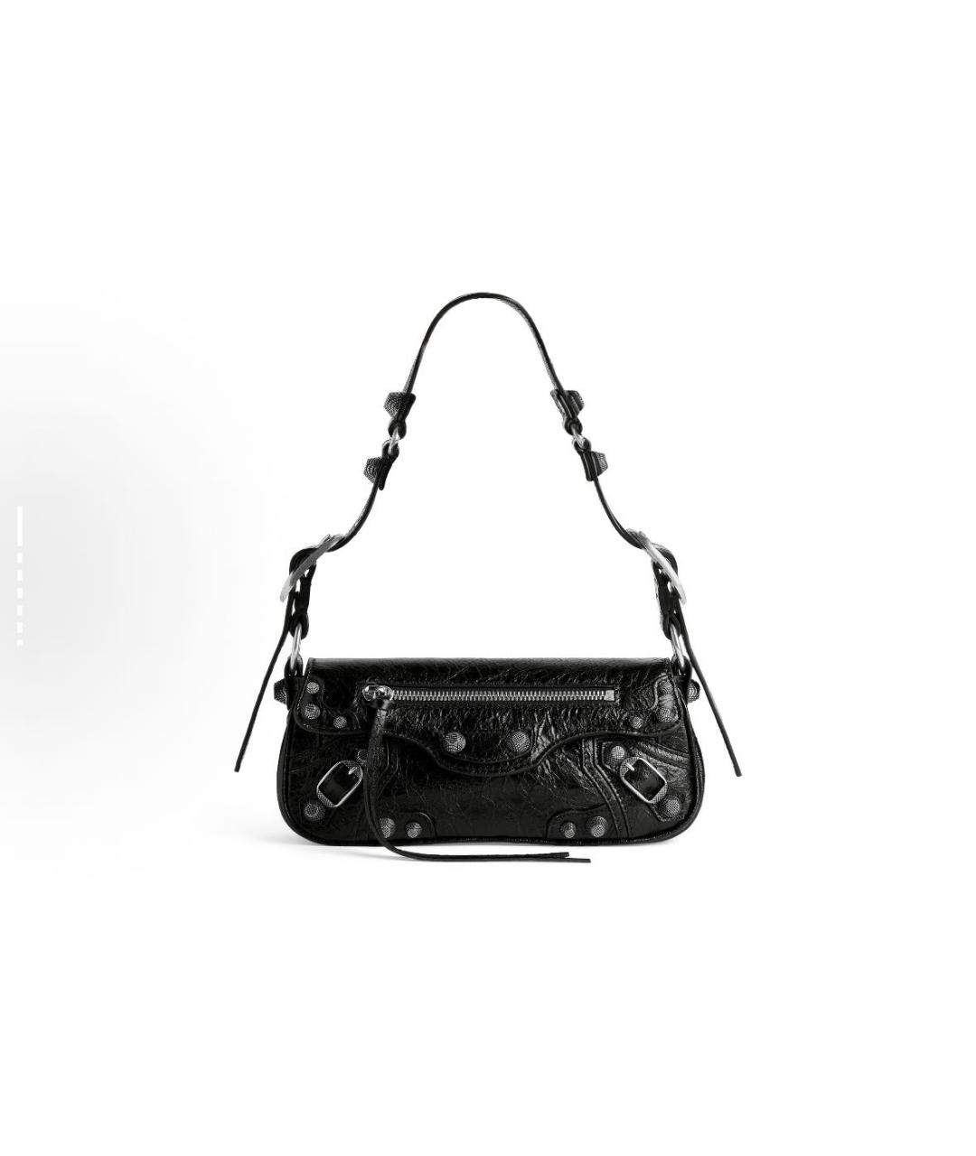 BALENCIAGA Черная кожаная сумка с короткими ручками, фото 5
