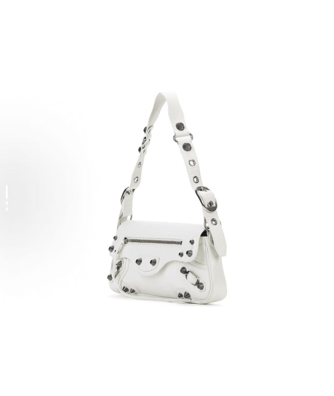 BALENCIAGA Белая кожаная сумка с короткими ручками, фото 2