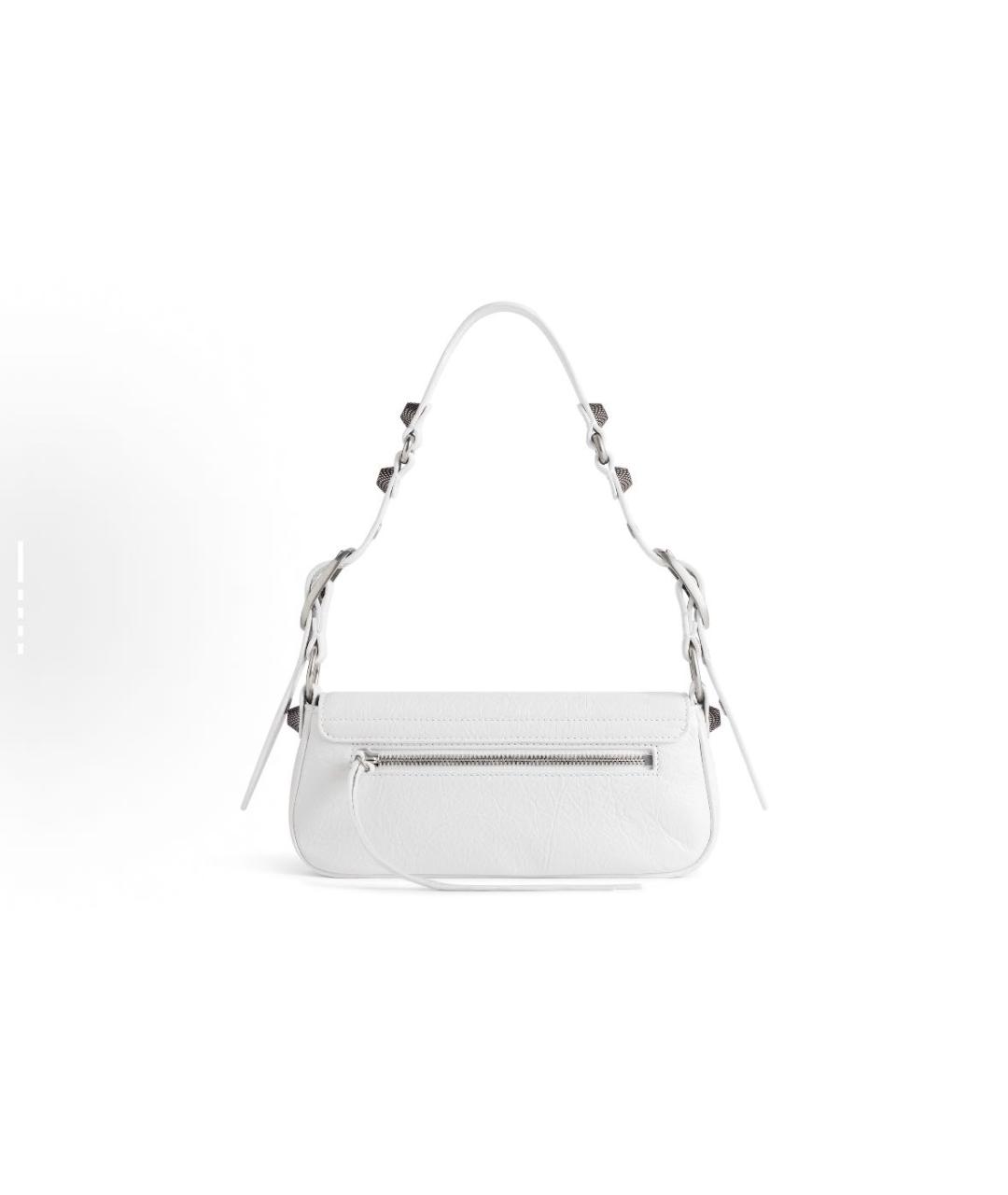 BALENCIAGA Белая кожаная сумка через плечо, фото 3
