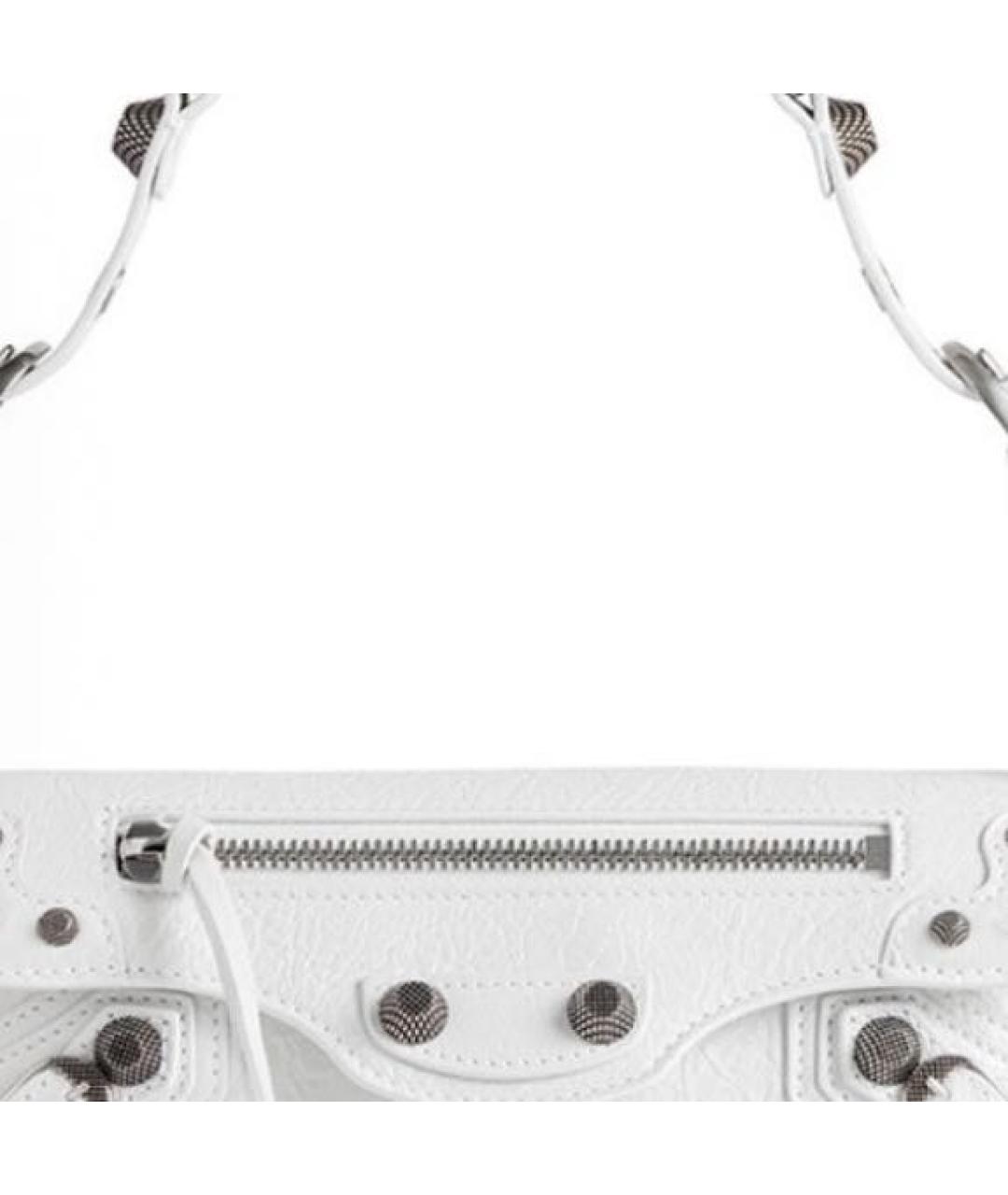 BALENCIAGA Белая кожаная сумка через плечо, фото 4