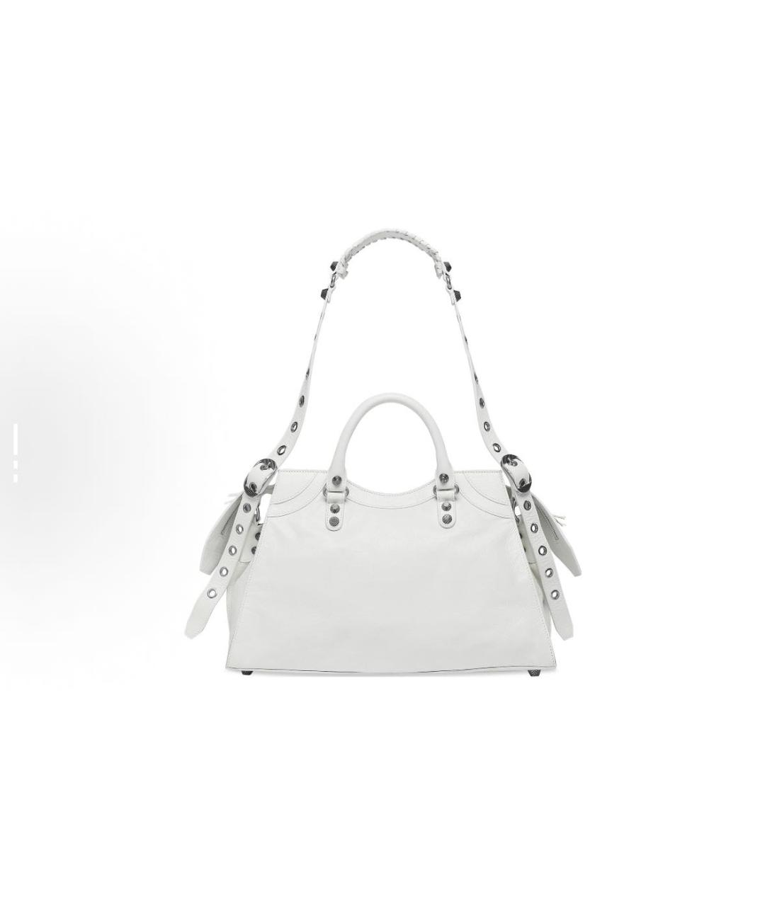 BALENCIAGA Белая кожаная сумка тоут, фото 3