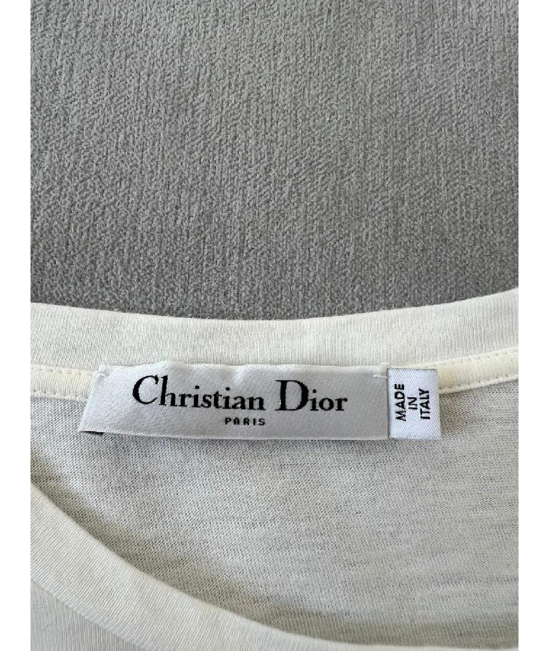 CHRISTIAN DIOR Белая хлопковая футболка, фото 7