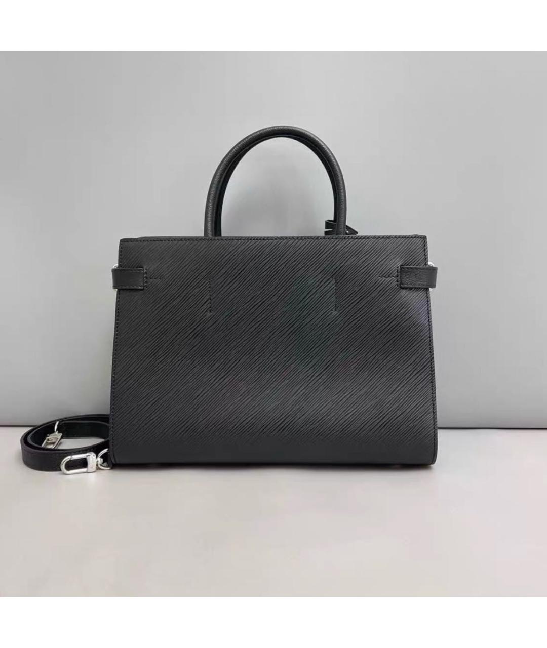 LOUIS VUITTON Черная кожаная сумка тоут, фото 2