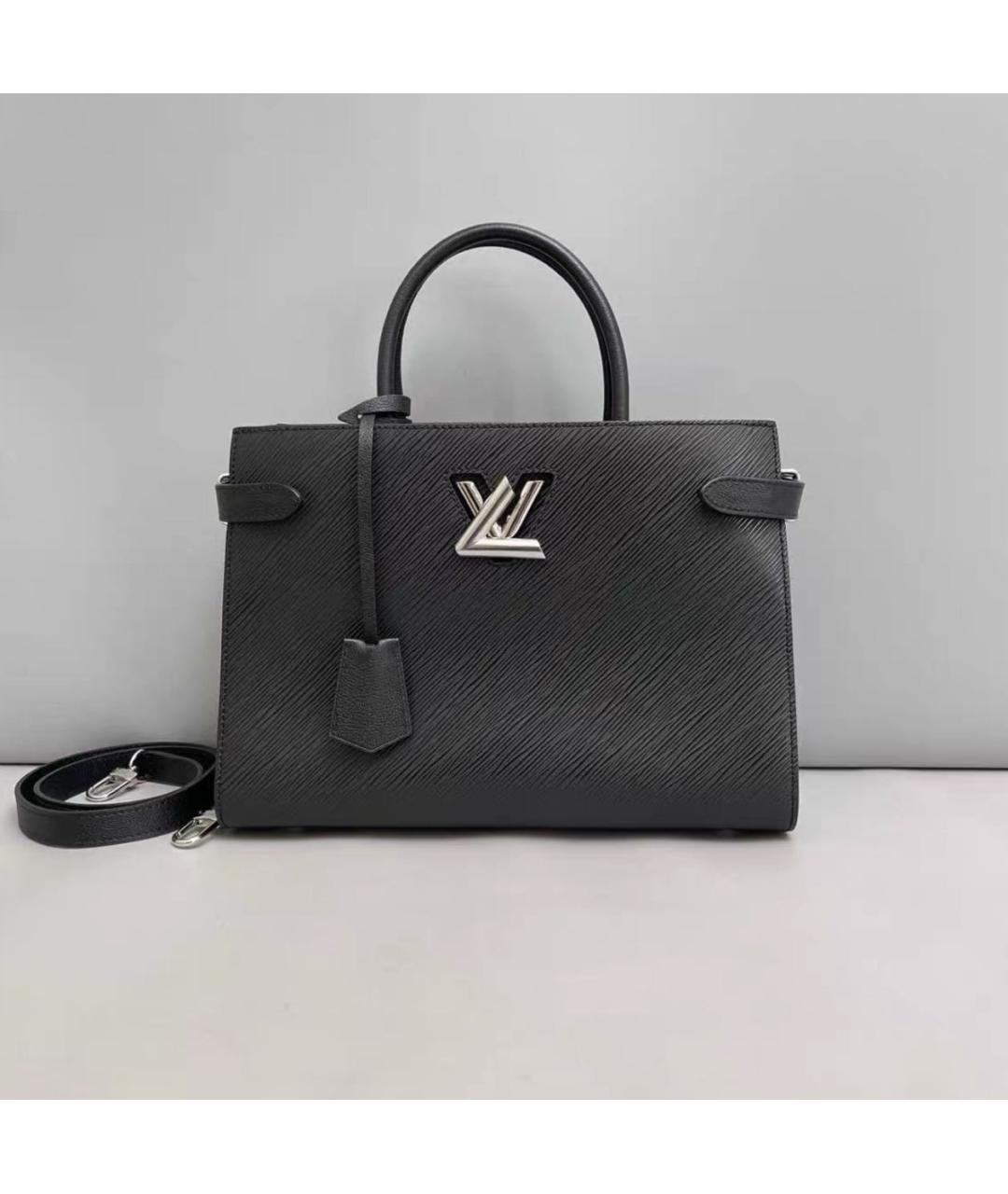 LOUIS VUITTON Черная кожаная сумка тоут, фото 8