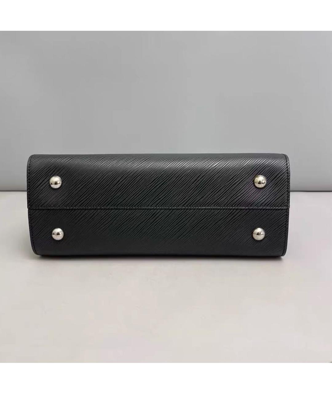 LOUIS VUITTON Черная кожаная сумка тоут, фото 5