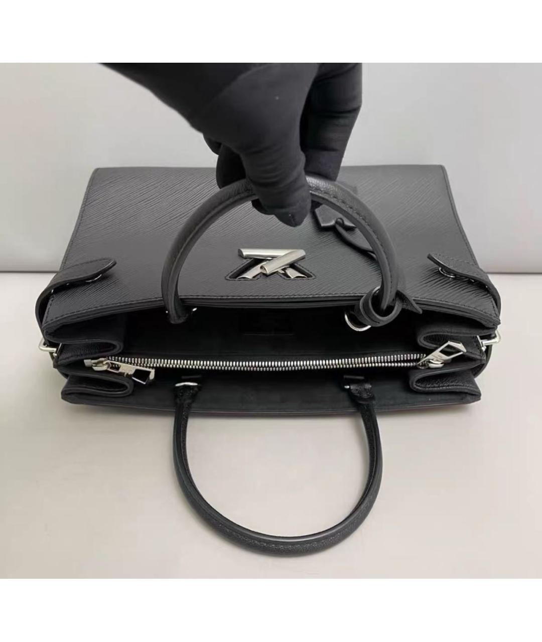 LOUIS VUITTON Черная кожаная сумка тоут, фото 7