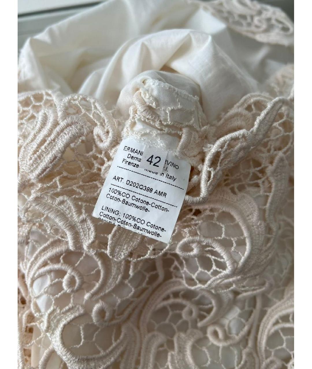 ERMANNO SCERVINO Белое хлопковое вечернее платье, фото 7