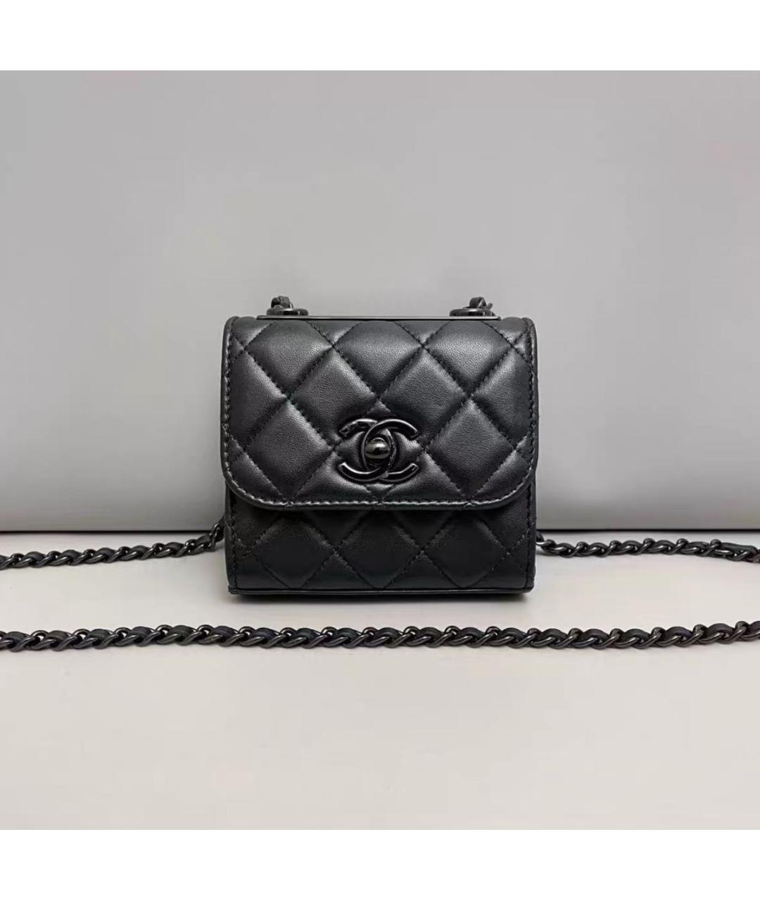 CHANEL Черная кожаная сумка через плечо, фото 8