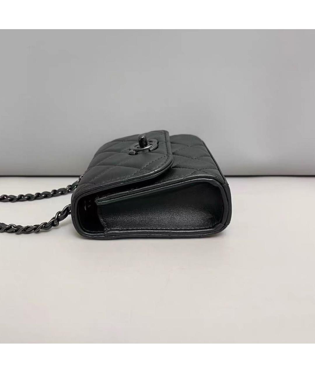 CHANEL Черная кожаная сумка через плечо, фото 4