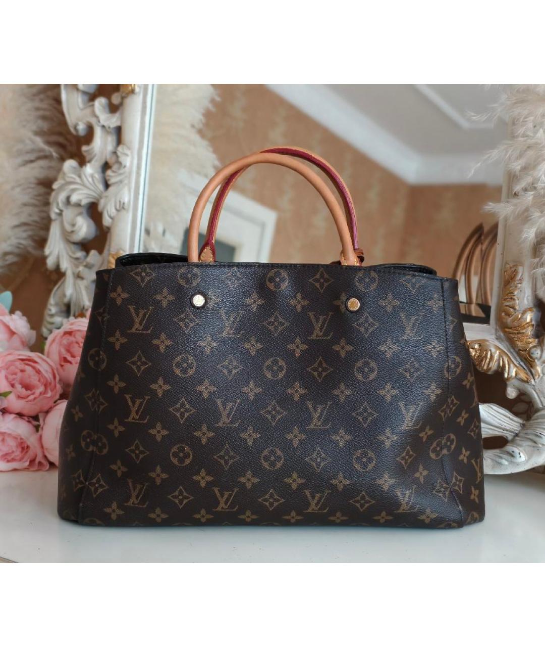 LOUIS VUITTON Коричневая сумка с короткими ручками, фото 3