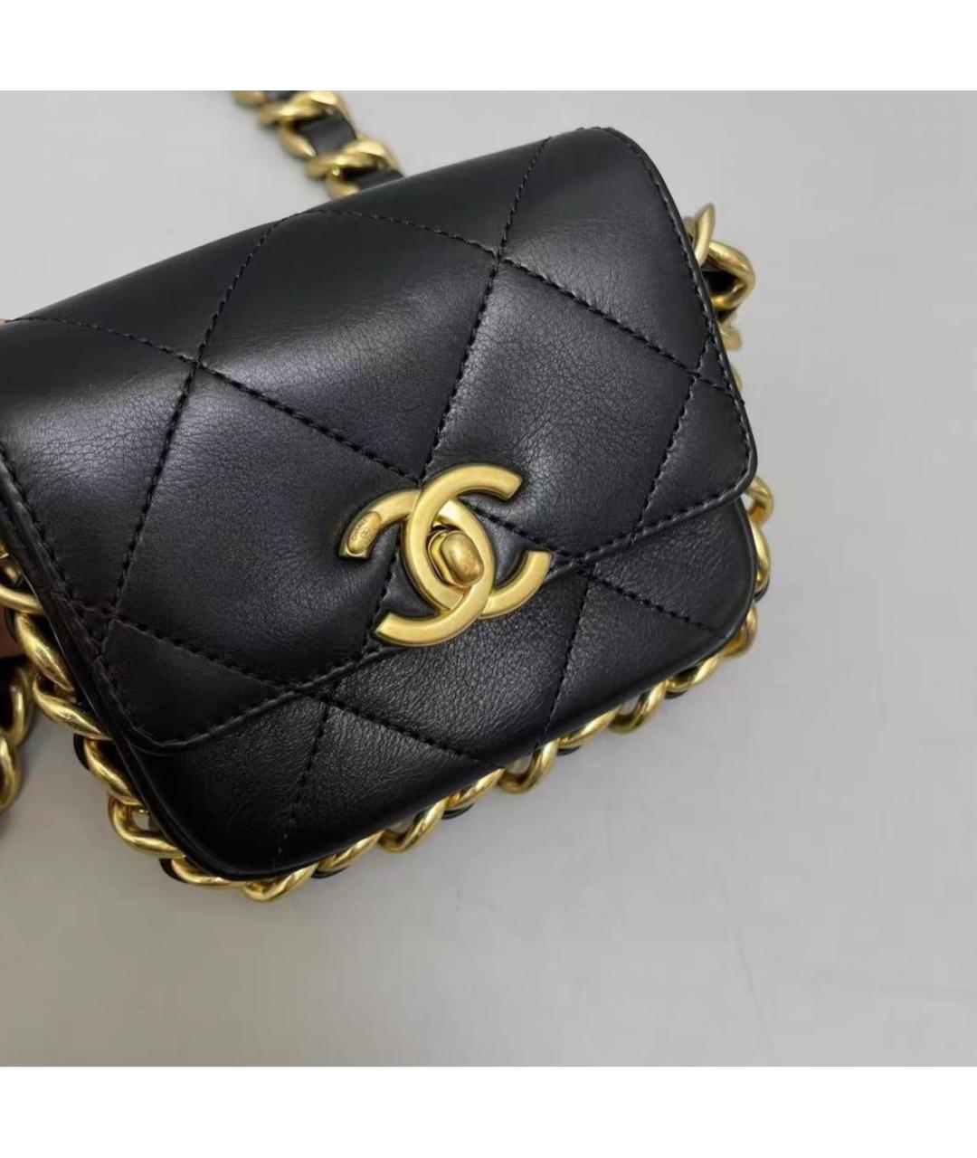 CHANEL Черная кожаная сумка через плечо, фото 3