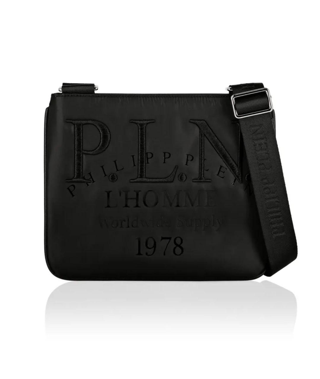 PHILIPP PLEIN Черная синтетическая сумка на плечо, фото 8