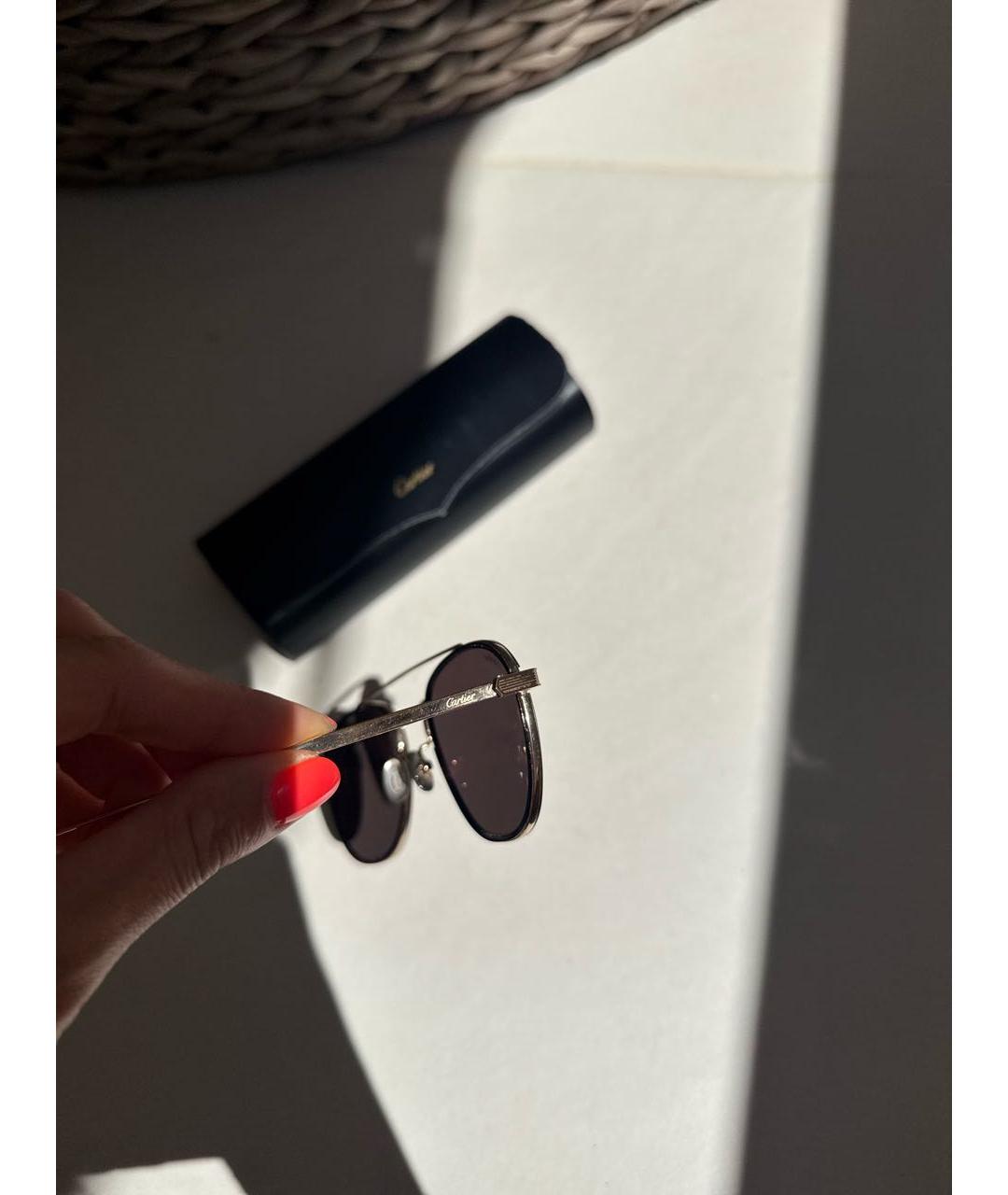 CARTIER Золотые металлические солнцезащитные очки, фото 3